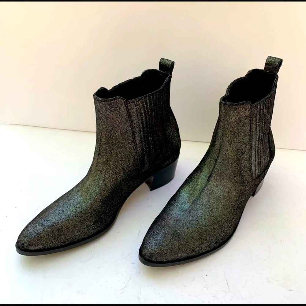 MODERN VICE NYC Ankle Sparkle Chelsea Black Boots - Sz 6